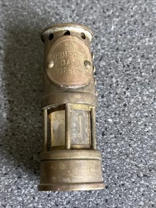 VINTAGE SIR HUMPHRY DAVY 1778-1829 MINIATURE BRASS MINERS SAFETY LAMP - Picture 1 of 6