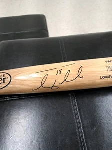 Tim Tebow Signed New York Mets Louisville Slugger Blonde MLB Bat - Picture 1 of 6