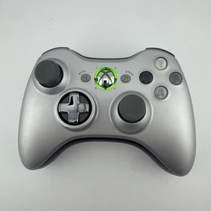 Controlador Inalámbrico Oficial Microsoft Xbox 360 Plateado Probado OEM - Imagen 1 de 11