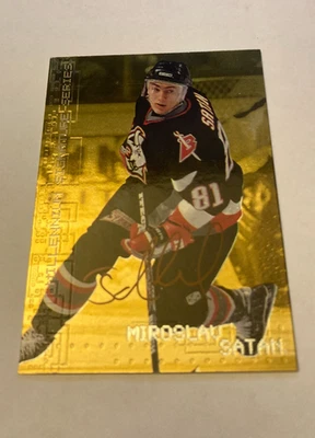 1999-00 ITG Be A Player Millennium Signature Series Gold Miroslav Satan No33 с автографом - Изображение 1 из 3