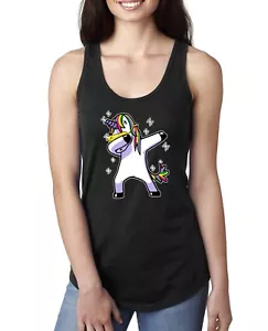 Camiseta sin mangas Dabbing Unicornio Mujeres Divertida Animal Jersey Racerback Humor - Imagen 1 de 30