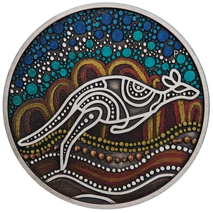 2023 KANGAROO YONGKA 2oz .9999 Silver Antiqued Colored $2 Coin - Picture 1 of 8