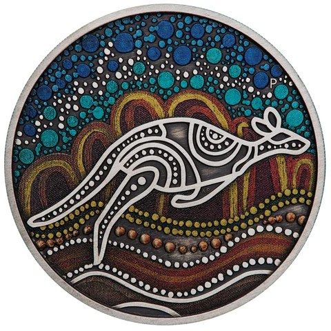 2023 KANGAROO YONGKA 2oz .9999 Silver Antiqued Colored $2 Coin Cover