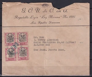 DOMINICAN REPUBLIC 1929 Advertining cover to Puerto Rico / Interesting !!!! - Picture 1 of 2