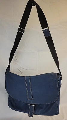 Cole Haan A11177 Bolso Mensajero Grande con Hebilla de Cuero Azul Maletín Negocios Foto 1 de 4