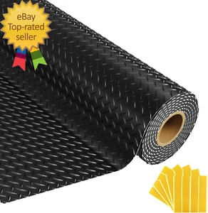 8 x 20 Fuß Garagenbodenmatte, 2,8 mm verdickte Bodenbelag Rolle Diamantplatte PVC Gummi - Bild 1 von 1