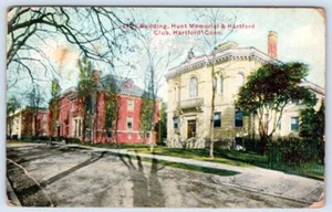 1912 ELKS BUILDING HUNT MEMORIAL HARTFORD CLUB CONNECTICUT CT POSTKARTE *FALTE * - Bild 1 von 2