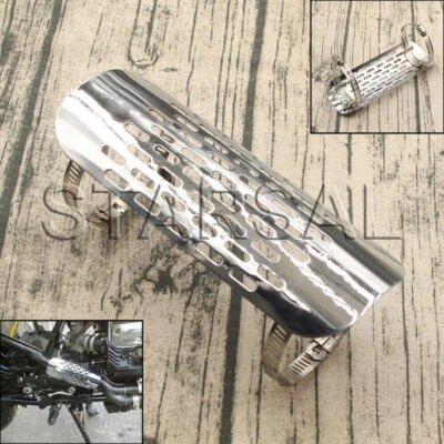 Hot Silver Motorcycle Exhaust Muffler Pipe Heat Shield Cover Guard For Harley - Image 1 of 4
