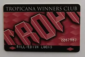 Vintage Tropicana Casino Las Vegas Winners Club Slot Karte - rot - Bild 1 von 2