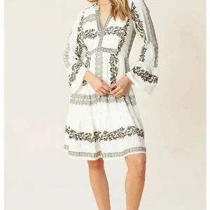 HALE BOB Myna Kleid bestickt ausgestellte Ärmel Gaze Stufen Boho Damen Gr. Medium - Bild 1 von 9