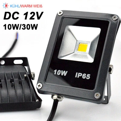 12V LED Flutlicht 3500-6500K Hof Wasserdicht Kühlen/Warm Weiß 10W 30W Lampe - Bild 1 von 4