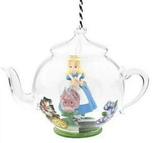 Disney Disneyparks Alice in wonderland Glass Teapot Ornament - Picture 1 of 5