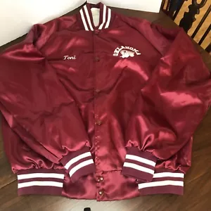 Giacca bomber vintage OK Sooners OU Westark in raso taglia L con ricamo Toni - Foto 1 di 13