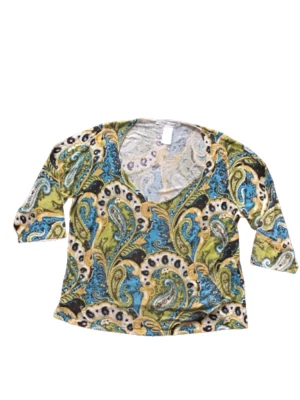 MARINA RINALDI Maglia da donna paillettes Shirt Misto Seta Jersey Elegante tg XL - Immagine 1 di 4