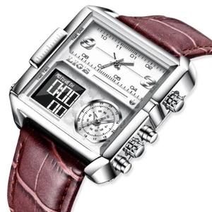Luxury Mens Watches Square Digital Sports Quartz Wrist Watch for Men Waterproof - Picture 1 of 22
