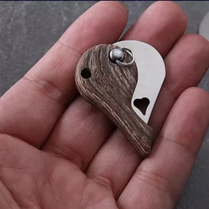 Outdoor Fishing Camping Pocket Folding Blade Keychain Small Knife Heart Shape A+ - Picture 1 of 12