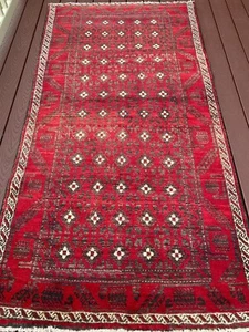 Fine Quality Handmade Afghan Runner/Rug, Small Flowers,Natural Dyes & Wool, 4x8  - Picture 1 of 12