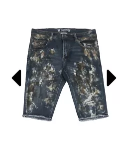 Crysp Denim Kova Blue Brown Shorts Size 34 - Picture 1 of 2