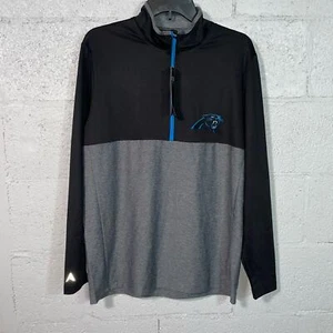Antigua NFL Carolina Panthers Uomo 1/4 Zip Nero/Grigio Medium - Foto 1 di 9