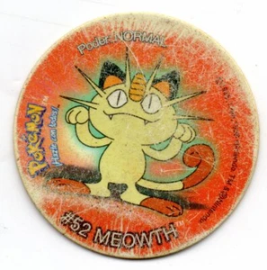#52 MEOWTH TAZO Nº21 POKEMON TAZOS 1 COLECCION 1999 MATUTANO DAÑADO CON DOBLEZ - Imagen 1 de 2