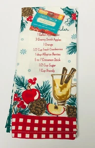 Pioneer Woman Christmas Holiday Kitchen Towels Mulled Cider Recipe 2Pc Set New - Picture 1 of 8