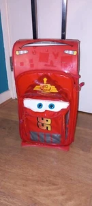 Disney Pixar CARS Lightining McQueen Rolling Luggage Suitcase Car 3D Wheels - Picture 1 of 15