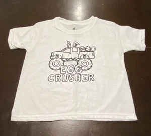 Egg-Crusher Easter T-Shirt Hanes Size 4T White - Picture 1 of 3