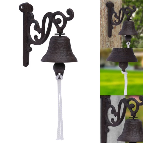 Retro Style Cast Iron Wind Chime Door Bell Wall Hanging Entry Door Bell Vintage Cover