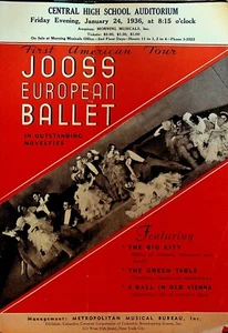 Jooss European Ballet First American Tour 1936 Ad Brochure Kurt Jooss - Picture 1 of 3