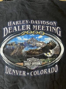 Camiseta de colección Harley Davidson 2000 distribuidor reunión Denver CO 2XL NEGRA auténtica - Imagen 1 de 5