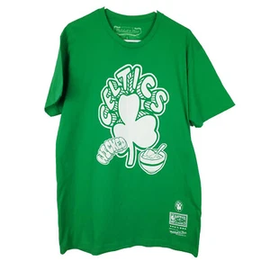 Boston Celtics Mitchell & Ness NBA L Large Shirt Wicked Salsa Green White NWT - Picture 1 of 6