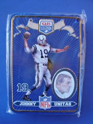 Johnny Unitas QB Legends Quarterback Tin Two Sets Playing Cards - Sealed- MINT - Image 1 of 4