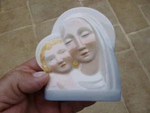 VIERGE A L' ENFANT FAIENCE DE DESVRES FOURMAINTRAUX - Foto 1 di 4