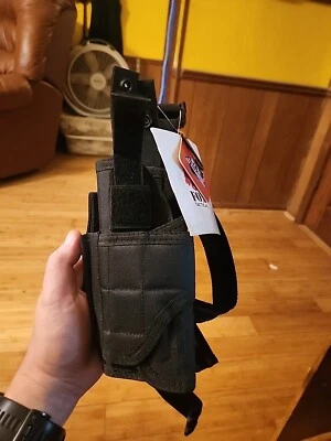 NWT Fox Tactical Commando Tactical Drop Leg Pistol Holster - Black Left Hand - Image 1 of 4