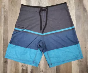 Burnside Swim Trunks Mens Size 30 Ombre Stripe Board Shorts - Picture 1 of 4