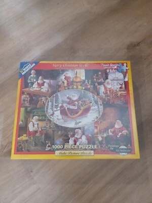 NIB White Mountain MERRY CHRISTMAS TO ALL 1000 Piece Puzzle 2015 #650S NEW - Image 1 of 4