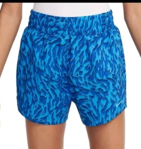 New Girls Nike One High Rise Animal Print Lined Shorts Dri-Fit Youth Sz Large - Picture 1 of 17