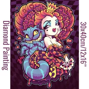 Queen of Hearts Cheshire Cat DIY Full Round Drill 30x40cm Diamond Painting - Picture 1 of 3