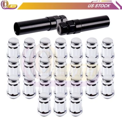 (24) Tuercas cromadas M12 x1,5 de 1,37"" de alto para Toyota Corolla FJ Tundra + 2 llaves Foto 1 de 4