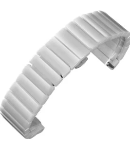 Ceramic Watch Band 22mm White Deployant Clasp - Picture 1 of 2