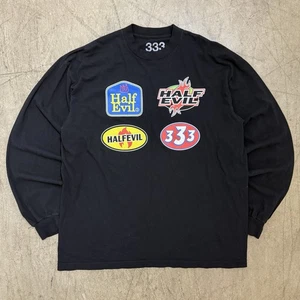 Half Evil 333 Long Sleeve Graphic Black T-Shirt Mens XL Streetwear Chicago - Picture 1 of 8