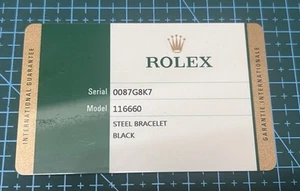 Authentic Rolex 116660 Deepsea Random Series Guarantee Card Fr Year 2015 Tri Col - Picture 1 of 4