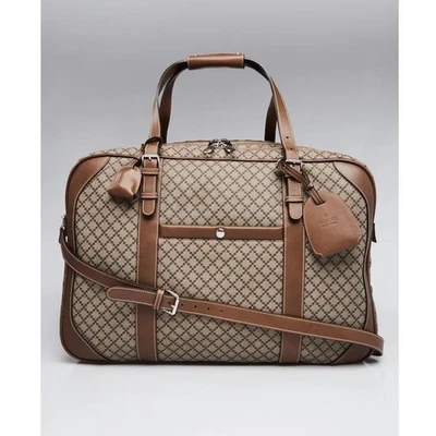 GUCCI EQUIPAJE DE VIAJE BOLSA DE LONA LOGOTIPO DIAMANTE LONA con MALETA DE CUERO $2,990 Foto 1 de 4