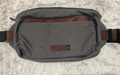 Johnston & Murphy XC4 Hombres Bolso Bandolera Bolso Cintura de Hombro - Gris y Cuero Foto 1 de 4