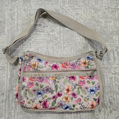 Bolso de Hombro Le Sportsac Pequeño Floral Cartera Y2K Hada Boho Lona  Foto 1 de 4