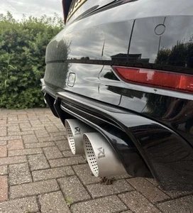 4” STAINLESS STEEL SAND BLASTED AKRAPOVIC EXHAUST TIPS AUDI S3 8V 2013-2020 - Picture 1 of 5