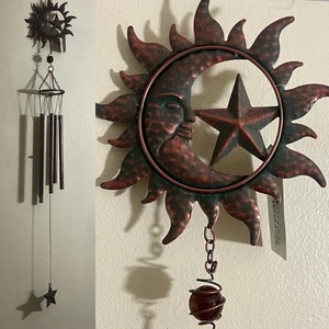 Metal Indoor Outdoor Moon and Star Windchime 34 in - Picture 1 of 5