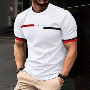 Men's 3D Striped Print T-Shirt | Hip-Hop Harajuku Streetwear | Casual Round Neck - Picture 1 of 6