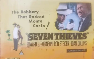 SEVEN THIEVES [20th Century Fox 1960] Vintage Glass Cinema Advertising Slide - Imagen 1 de 2