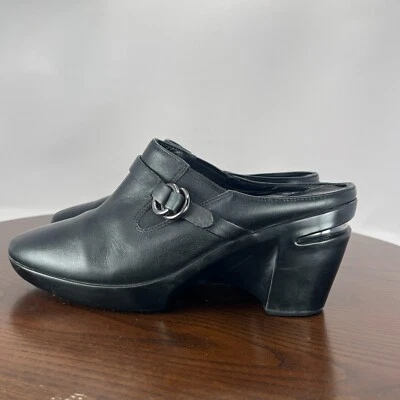 Zapatos zueco Cole Haan Shelly Mule para mujer 8,5B cuero negro tacón cómodo D32475 Foto 1 de 4